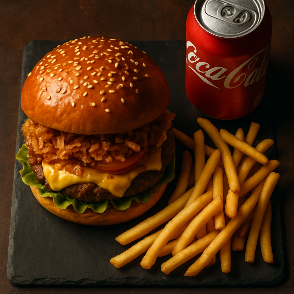 Barba crunch + Adicional de Fritas Palito + Coca-Cola Lata 350ml